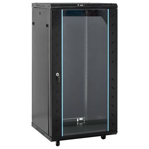 vidaXL fekete 22U h&aacute;l&oacute;zati szekr&eacute;ny 19" IP20 60 x 60 x 120 cm