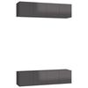 vidaXL 4 db magasf&eacute;nyű sz&uuml;rke szerelt fa TV-szekr&eacute;ny 60 x 30 x 30 cm