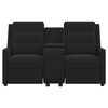 vidaXL 2 szem&eacute;lyes fekete d&ouml;nthető massz&aacute;zsfotel poh&aacute;rtart&oacute;val