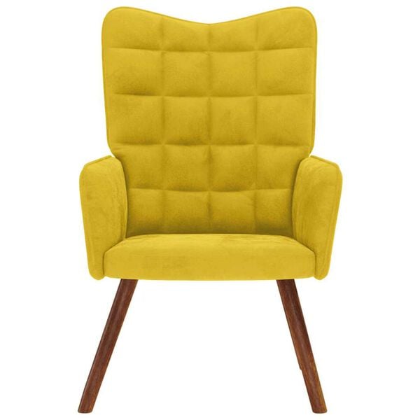 vidaXL Relaxáló szék sárga bársony