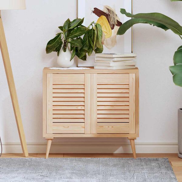 vidaXL 2 db tömör fenyőfa lamellás szekrényajtó 39,5x29,5 cm