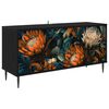 vidaXL TV szekr&eacute;ny LOCHEM 102 x 33 x 51 cm Fekete T&ouml;lgy Szerelt Fa
