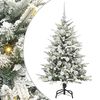 vidaXL Műfenyő vil&aacute;g&iacute;t&aacute;ssal &eacute;s g&ouml;mbk&eacute;szlettel Z&ouml;ld 120 cm PVC &eacute;s PE