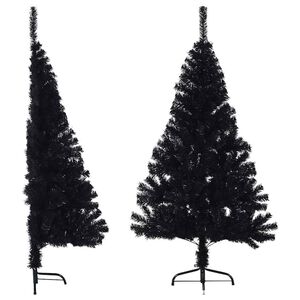 vidaXL fekete PVC f&eacute;l műkar&aacute;csonyfa &aacute;llv&aacute;nnyal 120 cm