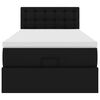 vidaXL Ottomán ágykeret matraccal Fekete 100x200cm műbőrrel