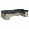 vidaXL 10 r&eacute;szes vil&aacute;gossz&uuml;rke polyrattan kerti &uuml;lőgarnit&uacute;ra p&aacute;rn&aacute;kkal