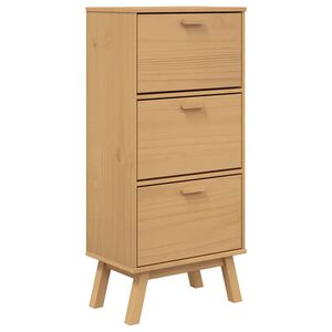 vidaXL OLDEN barna t&ouml;m&ouml;r fenyőfa cipőszekr&eacute;ny 55 x 35 x 120 cm