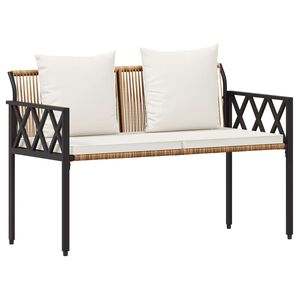 vidaXL K&uuml;lt&eacute;ri padok 2 -Seater 116 x 56 x 75 cm polirattan