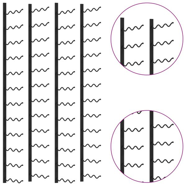 vidaXL 2 db fekete vas falra szerelhető bortartó állvány 72 palacknak
