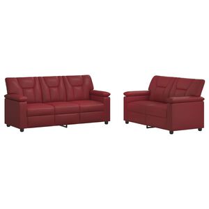 vidaXL Kanap&eacute; Szett 2 pcs Bord&oacute; Műbőr