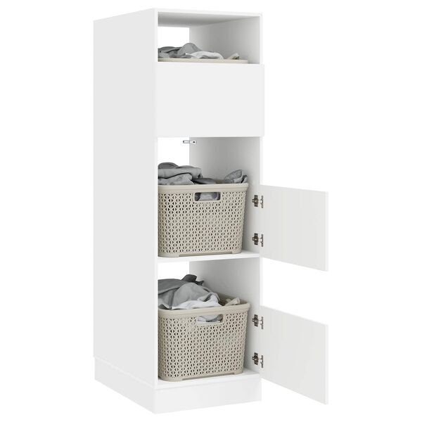 vidaXL Mos&oacute;konyha Szekr&eacute;ny t&aacute;rol&oacute;val ajt&oacute;val Feh&eacute;r Faanyag