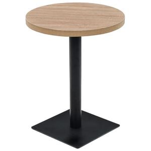 vidaXL kerek, t&ouml;lgyfa sz&iacute;nű MDF/ac&eacute;l bisztr&oacute; asztal 60 x 75 cm
