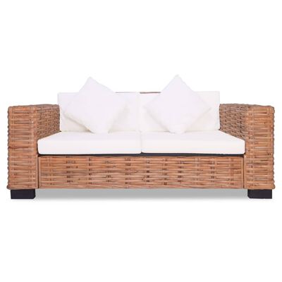 vidaXL 2-személyes természetes rattan kanapé