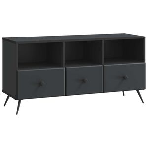 vidaXL TV szekr&eacute;ny fi&oacute;kkal Fekete 102 x 34,5 x 50 cm Szerelt Fa