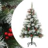 vidaXL csukl&oacute;p&aacute;ntos műkar&aacute;csonyfa tobozokkal &eacute;s bogy&oacute;kkal 120 cm