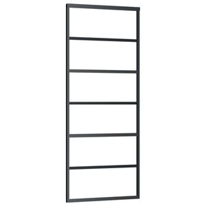 vidaXL fekete ESG &uuml;veg &eacute;s alum&iacute;nium tol&oacute;ajt&oacute; 76 x 205 cm