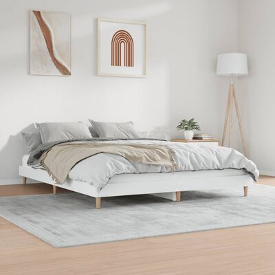 vidaXL fehér szerelt fa ágykeret 150 x 200 cm