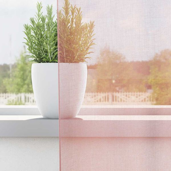 vidaXL 2 db világos rózsaszínű fátyolfüggönyök rojtokkal 140x225 cm