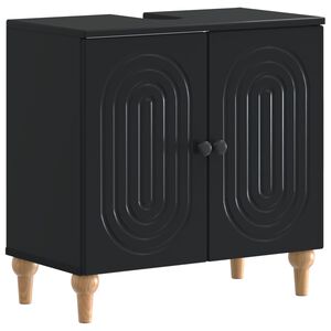 vidaXL F&uuml;rdőszobai mosd&oacute;szekr&eacute;ny ALKMAAR Fekete 59,5 x 31,5 x 59 cm