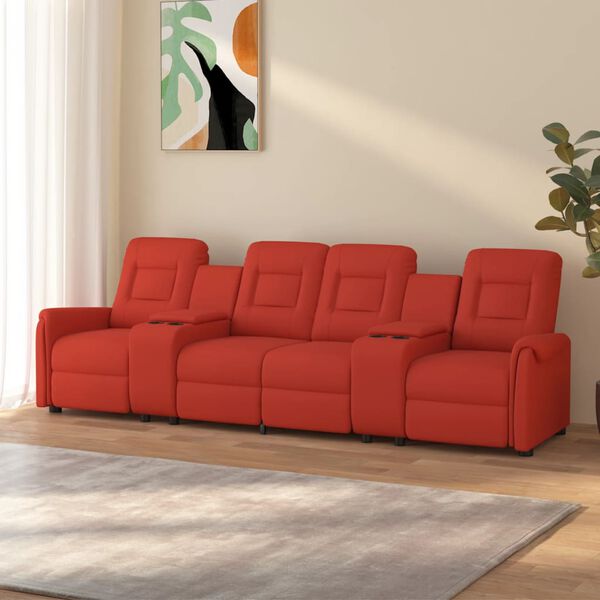 vidaXL n&eacute;gyszem&eacute;lyes bord&oacute; műbőr d&ouml;nthető fotel poh&aacute;rtart&oacute;kkal