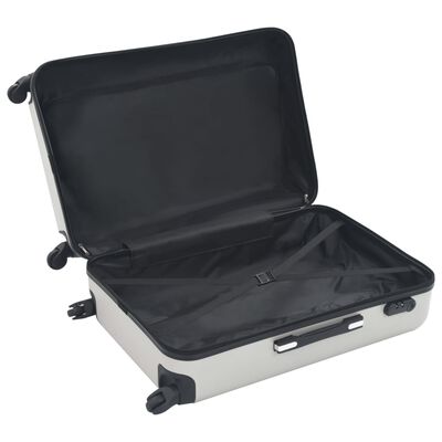 vidaXL 3 db fényes ezüstszínű keményfalú ABS gurulós bőrönd
