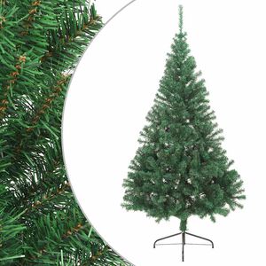 vidaXL z&ouml;ld PVC f&eacute;l műkar&aacute;csonyfa &aacute;llv&aacute;nnyal 210 cm