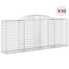 vidaXL 30 db &iacute;ves horganyzott vas gabion kos&aacute;r 300x50x120/140 cm