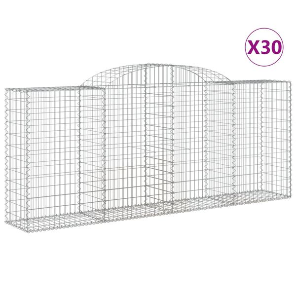 vidaXL 30 db &iacute;ves horganyzott vas gabion kos&aacute;r 300x50x120/140 cm