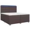 vidaXL Boxspring &aacute;gy matraccal S&ouml;t&eacute;t Barna 200 x 200 cm Sz&ouml;vet