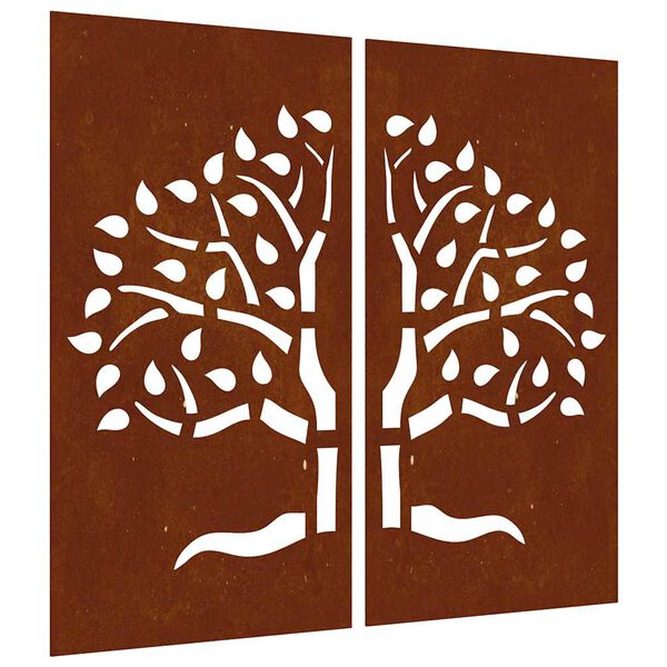 vidaXL 2 db famint&aacute;s corten ac&eacute;l kerti fald&iacute;sz 105 x 55 cm