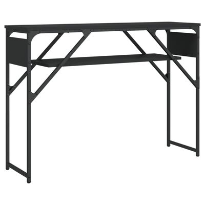 vidaXL fekete szerelt fa tálalóasztal polccal 105x30x75 cm