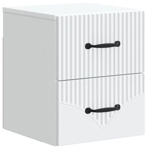 vidaXL Fali &eacute;jjeli szekr&eacute;ny fi&oacute;kkal Feh&eacute;r 34,5 x 33 x 40 cm Szerelt Fa
