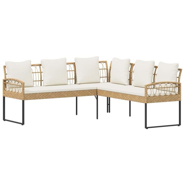 vidaXL Kerti kanap&eacute; szett p&aacute;rn&aacute;val 2 pcs Term&eacute;szetes Ac&eacute;l