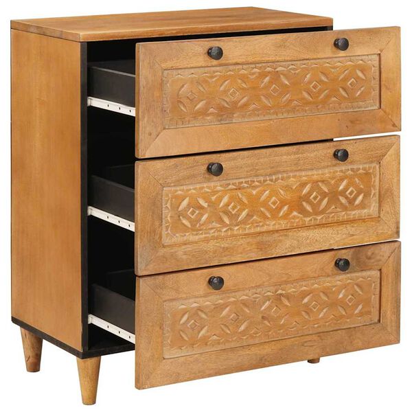 vidaXL Sz&eacute;f fi&oacute;kkal Vil&aacute;gosbarna 60 x 33 x 75 cm t&ouml;m&ouml;r mang&oacute;fa