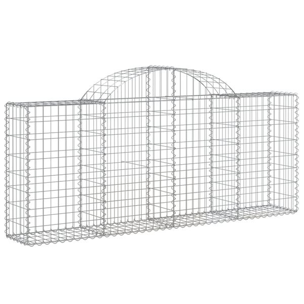 vidaXL 2 db íves horganyzott vas gabion kosár 200x30x80/100 cm