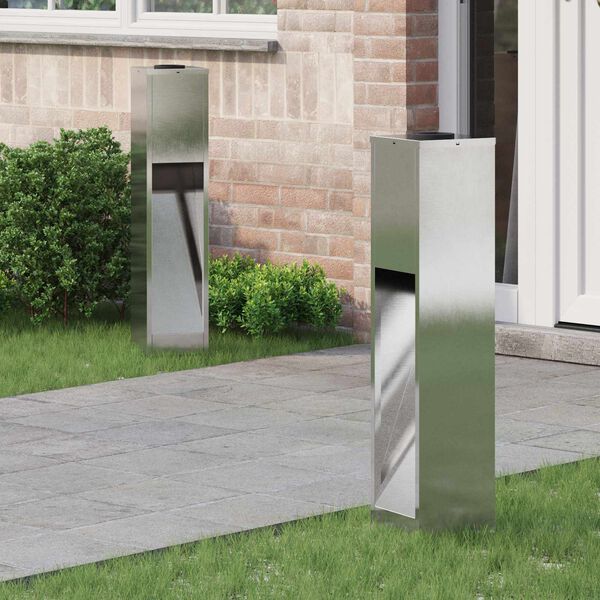 vidaXL Napelemes LED &Uacute;tjelző L&aacute;mpa 2 pcs Ez&uuml;st Rozsdamentes ac&eacute;l