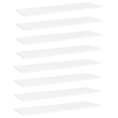 vidaXL 8 db fehér forgácslap könyvespolc 100 x 30 x 1,5 cm