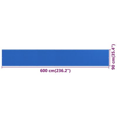 vidaXL kék HDPE erkélytakaró 90 x 600 cm
