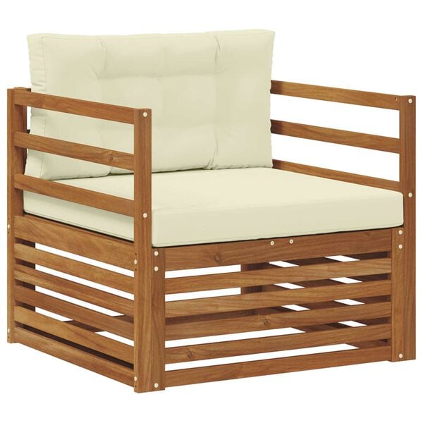 vidaXL K&uuml;lt&eacute;ri kanap&eacute; szett T&ouml;m&ouml;r ak&aacute;cfa &eacute;s poli&eacute;szter Term&eacute;szetes