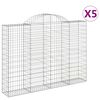 vidaXL 5 db &iacute;ves horganyzott vas gabion kos&aacute;r 200x30x140/160 cm