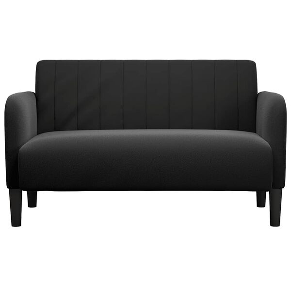 vidaXL fekete bársony loveseat kanapé 109 cm