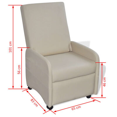 vidaXL krémszínű összecsukható műbőr fotel