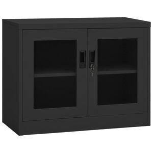 vidaXL antracitsz&uuml;rke ac&eacute;l irodai szekr&eacute;ny 90 x 40 x 70 cm
