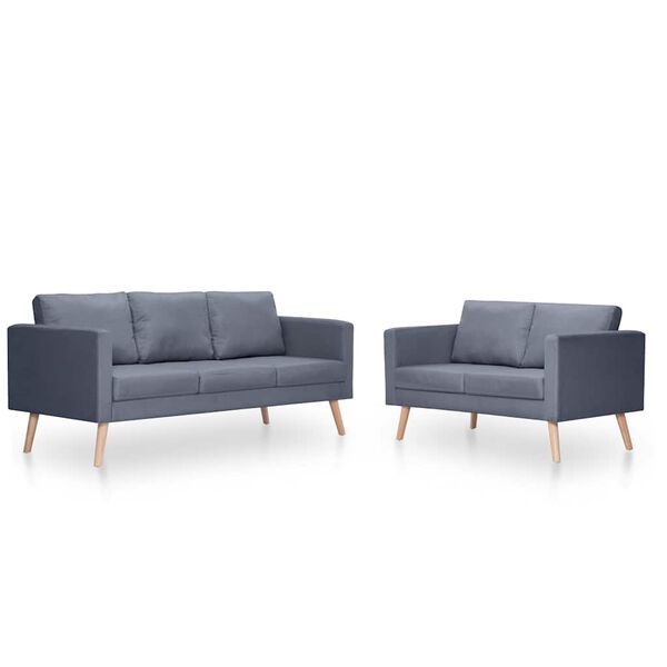 vidaXL sötétszürke 2 személyes és 3 személyes szövet kanapészett