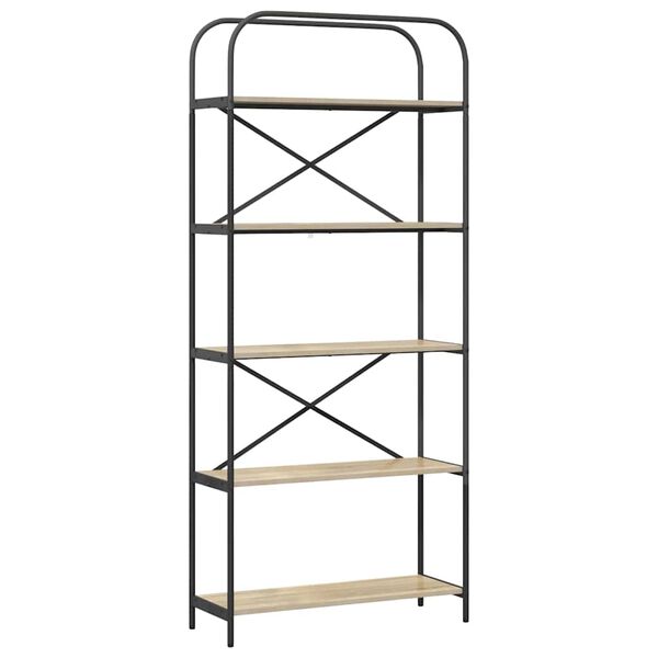 vidaXL K&ouml;nyvespolc Sonoma t&ouml;lgy 80 x 30 x 183 cm Faanyag