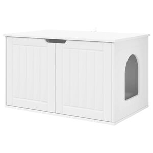vidaXL Macska H&aacute;z Feh&eacute;r 85 x 55 x 50,5 cm Szerelt Fa