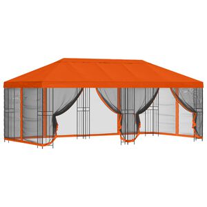 vidaXL Oldalfalas pavilon 6 x 3 m Narancss&aacute;rga Poli&eacute;szter &eacute;s ac&eacute;l
