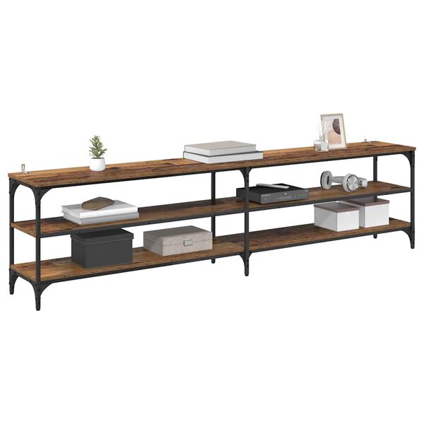 vidaXL TV szekr&eacute;ny &Ouml;reg fa 200 x 30 x 50 cm Műszaki fa &eacute;s vas