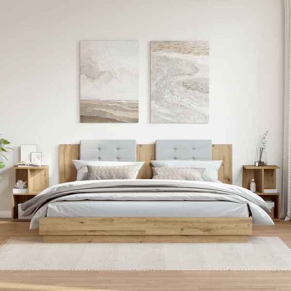 vidaXL &eacute;jjeliszekr&eacute;nyek 2 db Artisan t&ouml;lgy 35x35x55 cm műfa