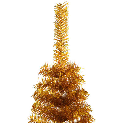 vidaXL aranyszínű PET fél műkarácsonyfa állvánnyal 180 cm